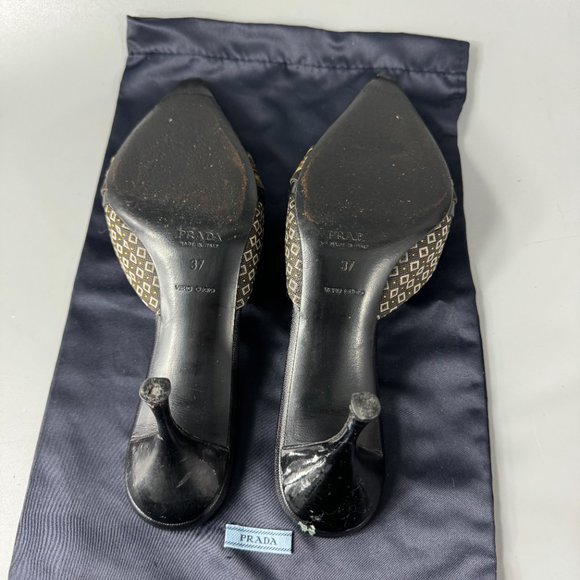 Authentic PRADA Flower Kimono Pointed Mules, Size 37 - Picture 12 of 14